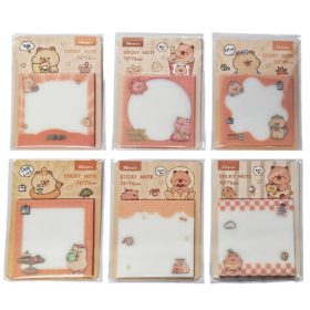   Kapibara jegyzettömb, 76x76mm, 50 lapos, átlátszó, csillogó papír, többféle mintával
