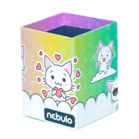 Cicás asztali ceruzatartó, karton 8x8x10cm, Nebulo