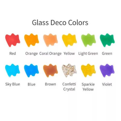 Üvegfóliafesték készlet, 2x22ml és 10x10,5ml festék, 3 kifesthető kép, Amos, Vincent van Gogh