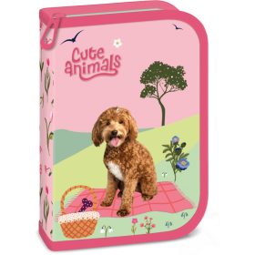 Doggie, kutyás tolltartó, klapnis, töltött, Cute Animals