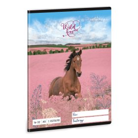   Lovas tűzött füzet A/5, 32 lap vonalas 2.osztály (16-32), Wild and Free