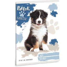   Bátor Mancsok tűzött füzet A/5, 32 lap kockás, ausztrál juhászkutya