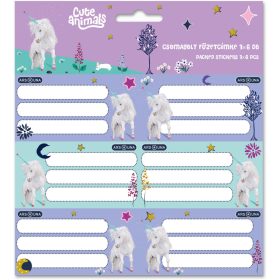 Unikornis füzetcímke 18 db, Cute Animals, Unicorn