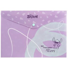   Irattartó tasak A/4, patentos, műanyag, CoolPack, Stitch, lila