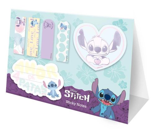 Stitch jegyzettömb-, jelölőcímke készlet, 6 db-os, asztali tartóval, Amor de 4Patas