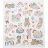 Matrica, unikornis cicák, csillogó, 15x17cm