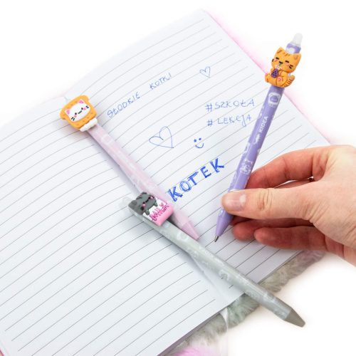 Radírozható golyóstoll, állatos, cicás, Kidea, többféle