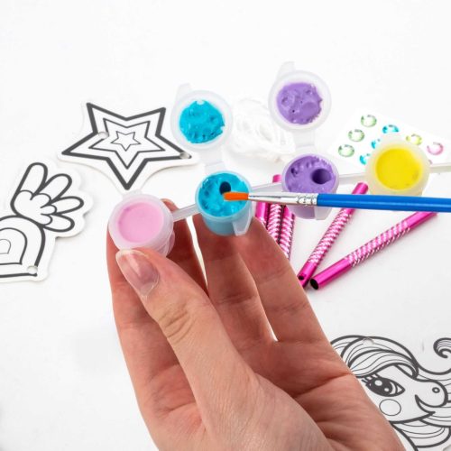 Szélcsengő készítő szett, foszforeszkáló, unikornisos, Kidea