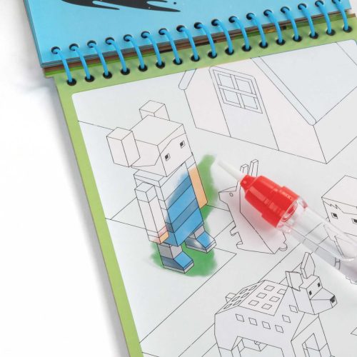 Festés vízzel, game, Minecraft mintás, Kidea mágikus színező, 15x19cm, 2024