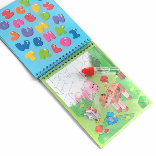 Festés vízzel, game, Minecraft mintás, Kidea mágikus színező, 15x19cm, 2024