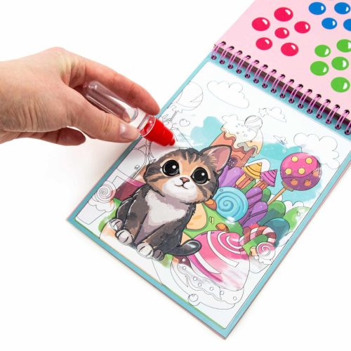 Festés vízzel, cicák, Kidea mágikus színező, Kidea