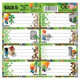 Minecraft mintás füzetcímke 8 db/ív, BackUp, A61
