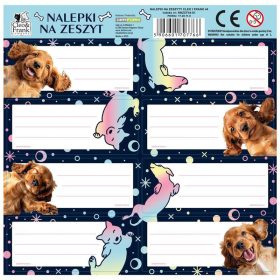   Cleo and Frank füzetcímke 8 db/ív, kutyás, spániel, többféle (NNZCF44)