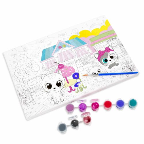 Festés számok szerint gyerekeknek, 30x27x4cm, cicás, Kidea