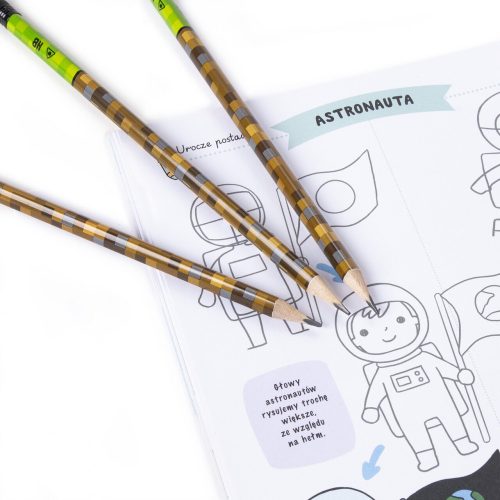 Minecraft mintás grafitceruza radírral, HB, háromszög test, 1 db, Kidea