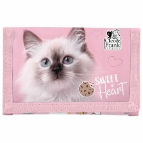   Cleo and Frank pénztárca, 12x8cm, CF45, cicás, fehér cica
