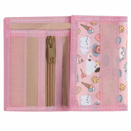 Cleo and Frank pénztárca, 12x8cm, CF45, cicás, fehér cica