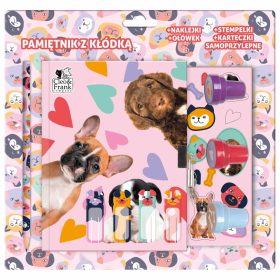   Cleo and Frank napló kulccsal, kiegészítőkkel (ceruza, nyomdák, matrica, jelölőcímke), kutyás, CF40