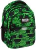Minecraft mintás hátizsák, 3 rekeszes, 39x27x20cm, BackUp, 2025, P64, zöld-fekete