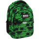 Minecraft mintás hátizsák, 3 rekeszes, 39x27x20cm, BackUp, 2025, P64, zöld-fekete