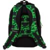 Minecraft mintás hátizsák, 3 rekeszes, 39x27x20cm, BackUp, 2025, P64, zöld-fekete