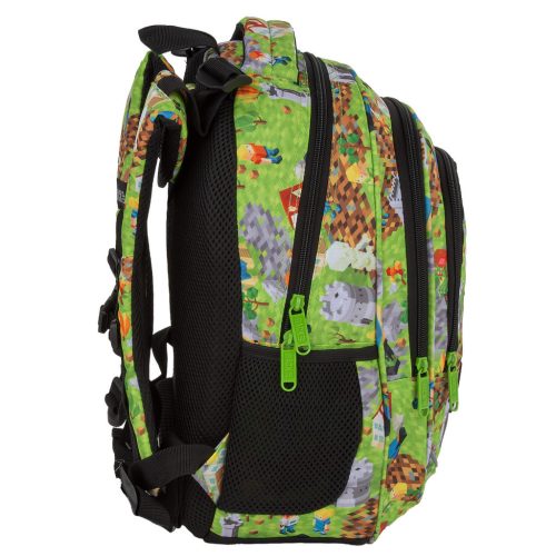 Minecraft mintás hátizsák, iskolatáska, 3 rekeszes, 39x27x20cm, BackUp, 2025, R61