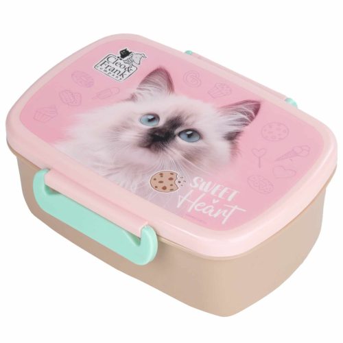 Cleo and Frank uzsonnás doboz, CF45, cicás, fehér cica