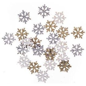 Fa formák, hópehely, csillogó, 1,6cm, 24 db-os