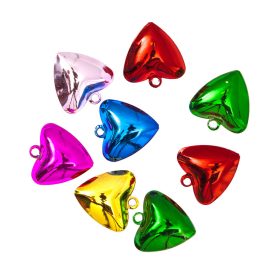   Szívek, fűzhető, 8 db/csomag, 20mm-es, vegyes metál színekben