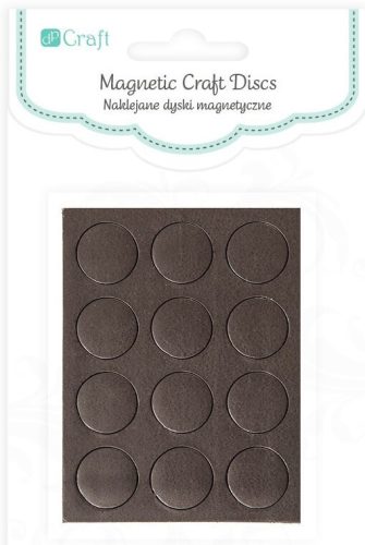 Mágnes, körök, öntapadós, 1,27cm, 12 db-os