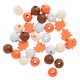 Fa gyöngyök őszies színekben, 16mm, 30 db/csomag