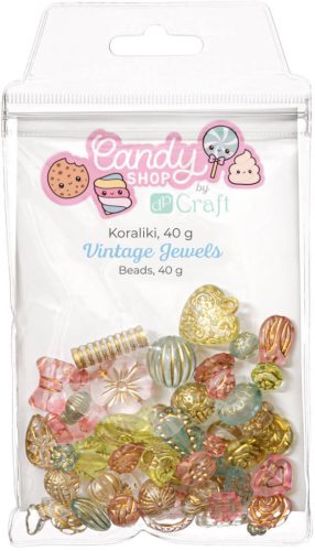 Akril gyöngyök, 40g, kb. 60 db/csomag, Vintage Jewels