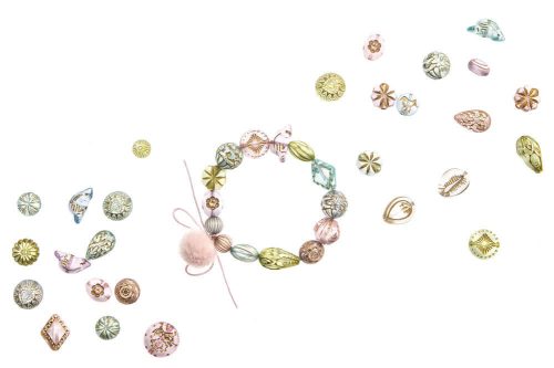 Akril gyöngyök, 40g, kb. 60 db/csomag, Vintage Jewels