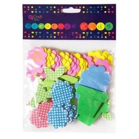 Dekorgumi, öntapadós, virágok, 60 db-os