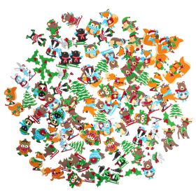 Dekorgumi, öntapadós, karácsonyi állatok, 120 db-os