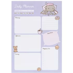   Pusheen cicás jegyzettömb, tervező tömb (teendők, bevásárló lista), A/5, Moments, lila