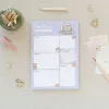 Pusheen cicás jegyzettömb, tervező tömb (teendők, bevásárló lista), A/5, Moments, lila