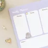 Pusheen cicás jegyzettömb, heti tervező tömb, A/4, Moments, lila