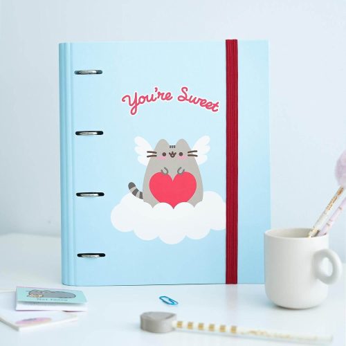 Pusheen cicás gyűrűskönyv A/4, 4 gyűrűs, Purrfect Love Collection