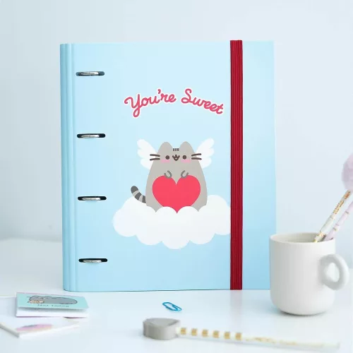 Pusheen cicás gyűrűskönyv A/4, 4 gyűrűs, Purrfect Love Collection