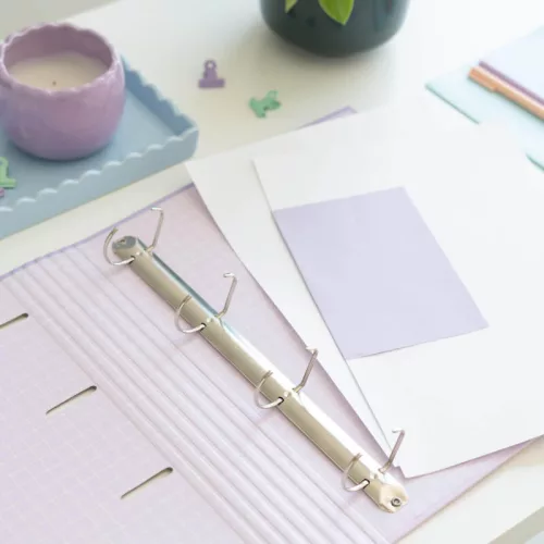 Pusheen cicás gyűrűskönyv A/4, 4 gyűrűs, Moments, lila