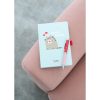 Pusheen cicás napló gumis pánttal, A/5, 96 lapos, világító tollal, Love notes