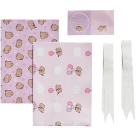   Pusheen cicás ajándékcsomagoló szett (2 ív 50x70m-es csomagolópapír, gyorsmasni, ajándékkísérő matrica)