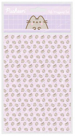 Pusheen cicás ajándékcsomagoló szett (2 ív 50x70m-es csomagolópapír, gyorsmasni, ajándékkísérő matrica)
