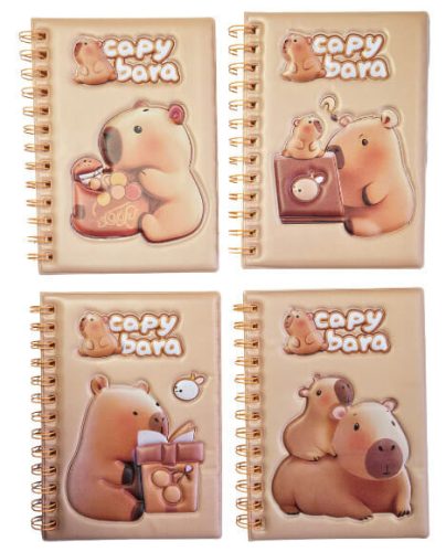 Kapibara spirál notesz, B/6, 12,5x17,5cm, vonalas, többféle változat 