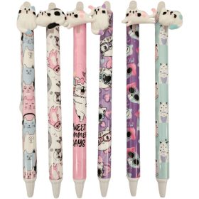   Radírozható zseléstoll, nyomógombos, 0,5mm, cicás (HZ-1791)