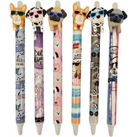   Radírozható zseléstoll, nyomógombos, 0,5mm, kutyás (HZ-2905)