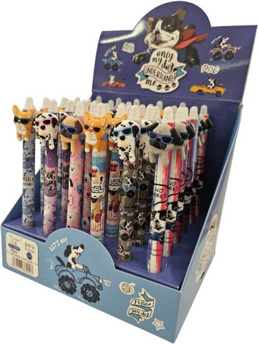 Radírozható zseléstoll, nyomógombos, 0,5mm, kutyás (HZ-2905)