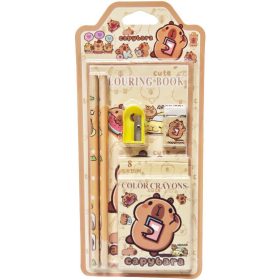 Kapibara írószer, suli szett, 6 db-os, 11x23cm