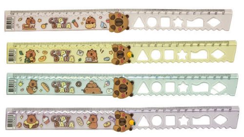 Kapibara vonalzó 2x15cm, szétnyitható, műanyag, többféle változat